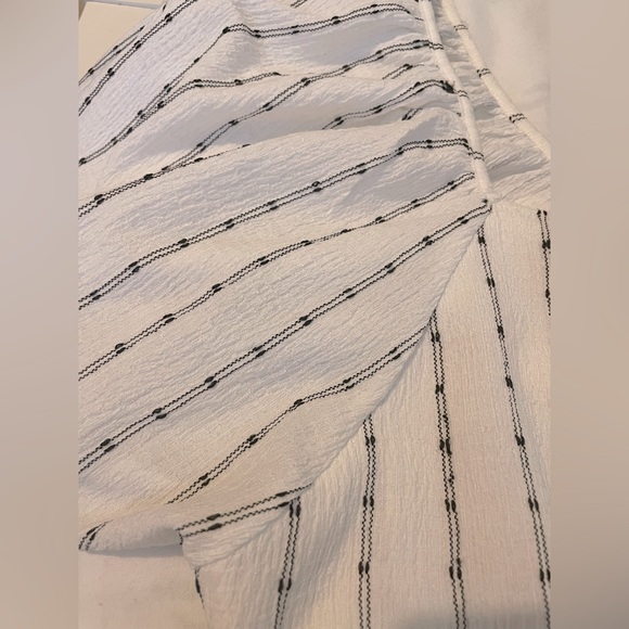 Madewell white with black stripes peplum top, XXL - Picture 3 of 4
